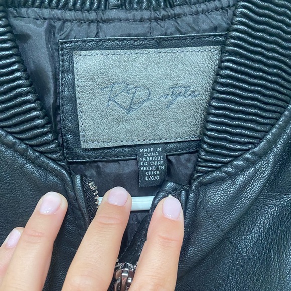 Faux Leather Bomber Jacket - Picture 4 of 6